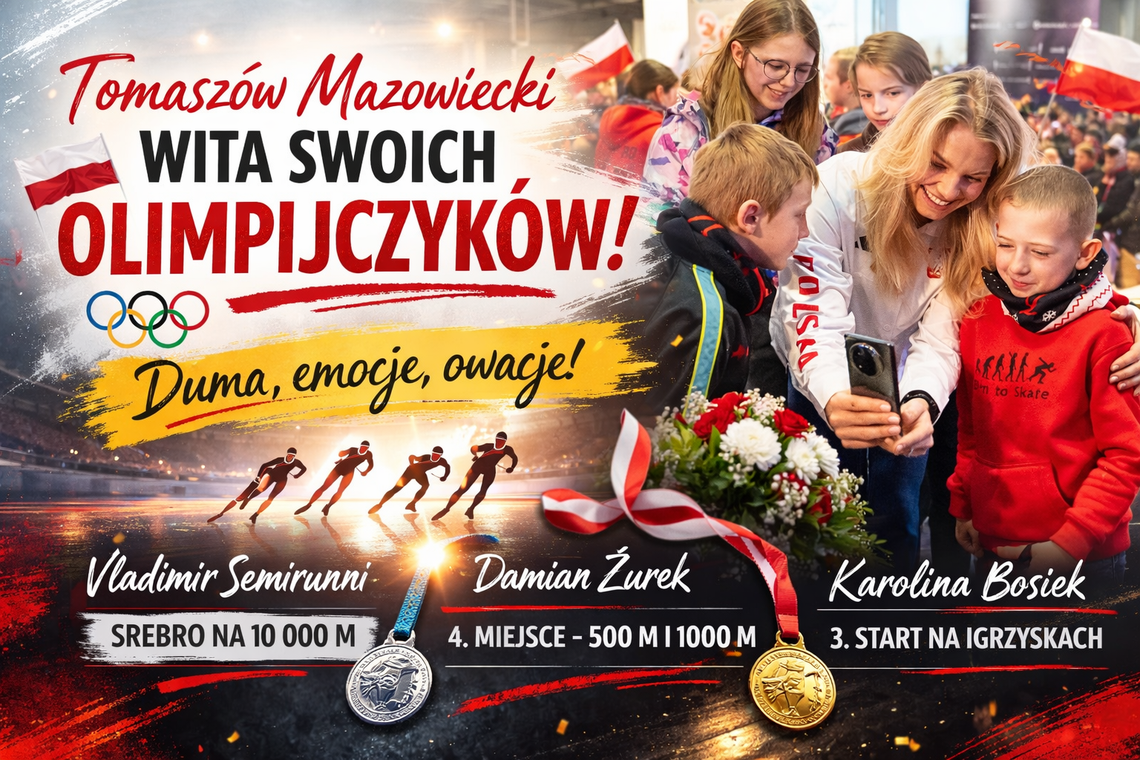 Tomaszów Mazowiecki powitał olimpijczyków. Tłumy w Arenie Lodowej i wzruszające słowa medalistów
