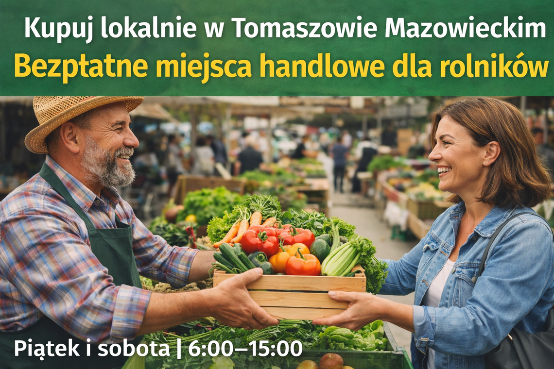 Tomaszów Mazowiecki stawia na lokalnych rolników. Bezpłatny handel na targowisku od piątku do soboty Tomaszów Mazowiecki stawia na lokalnych rolników. Bezpłatny handel na targowisku od piątku do soboty