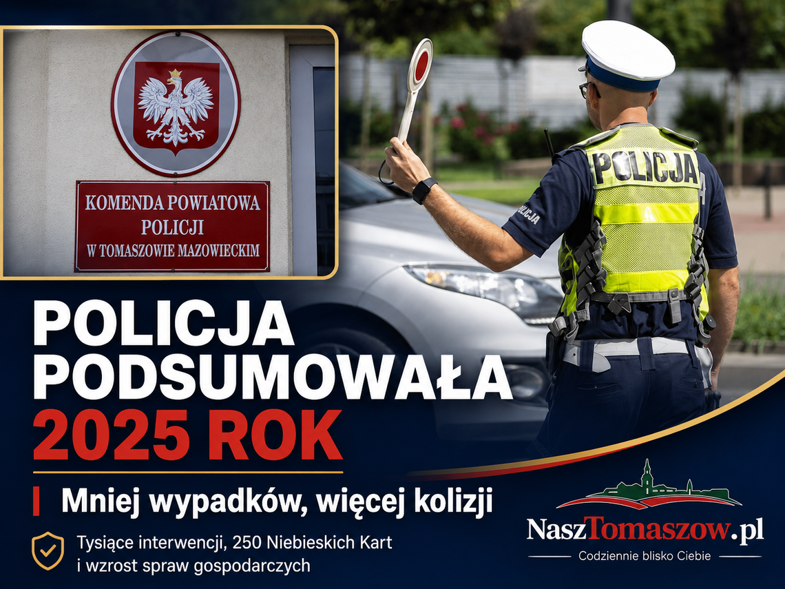 Tomaszów policyjny w liczbach. Mniej klasycznej przestępczości, więcej gospodarczych spraw i wciąż zbyt dużo dramatów na drogach