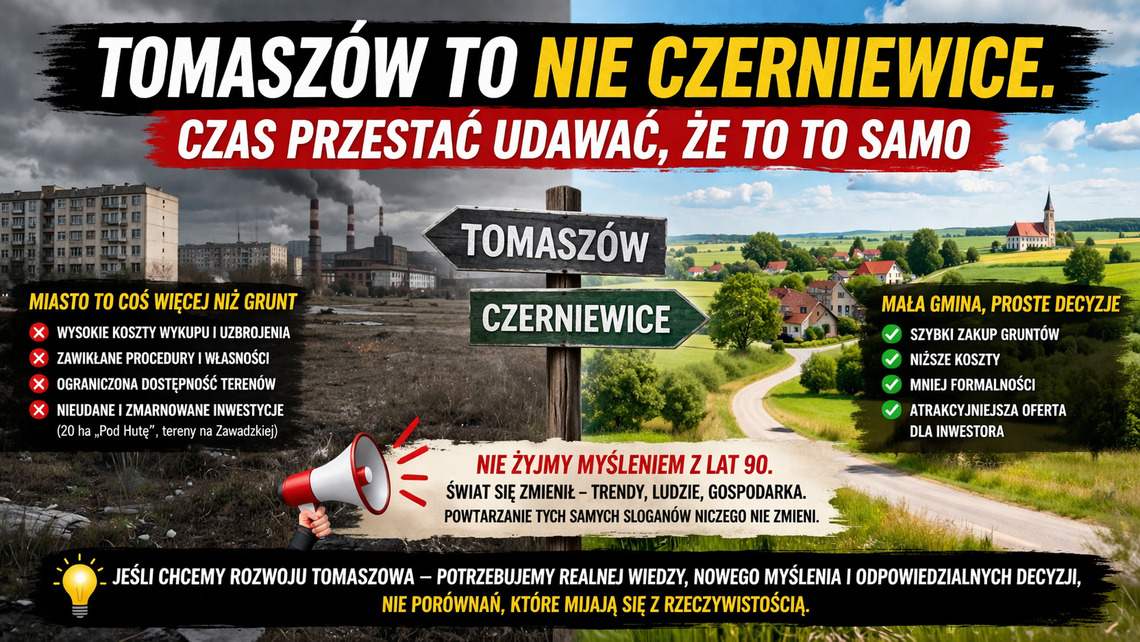 Tomaszów to nie Czerniewice. Radni KO uważają, że to to samo Tomaszów to nie Czerniewice. Radni KO uważają, że to to samo