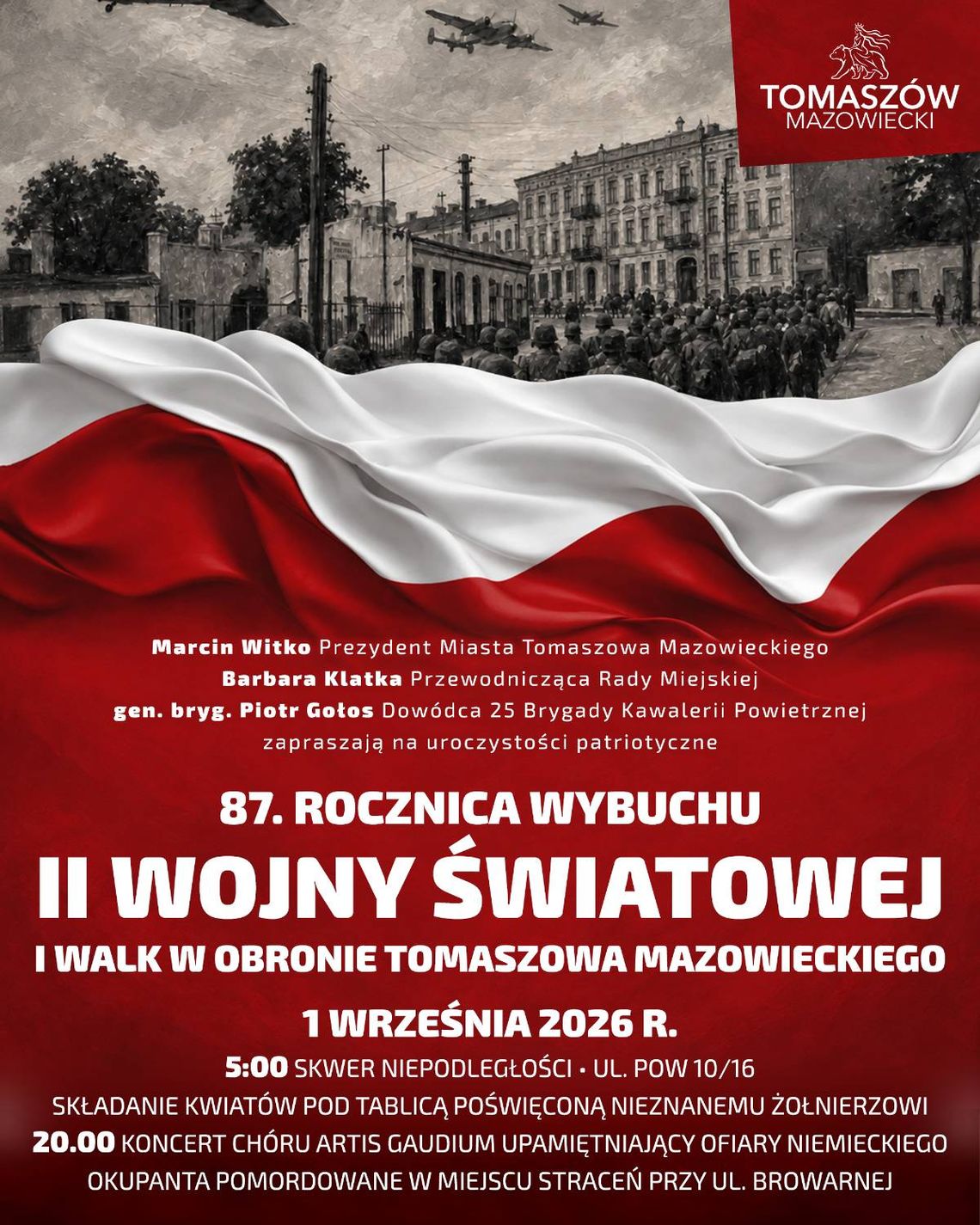 Tomaszów uczci 87. rocznicę wybuchu wojny i obrony miasta Tomaszów uczci 87. rocznicę wybuchu wojny i obrony miasta