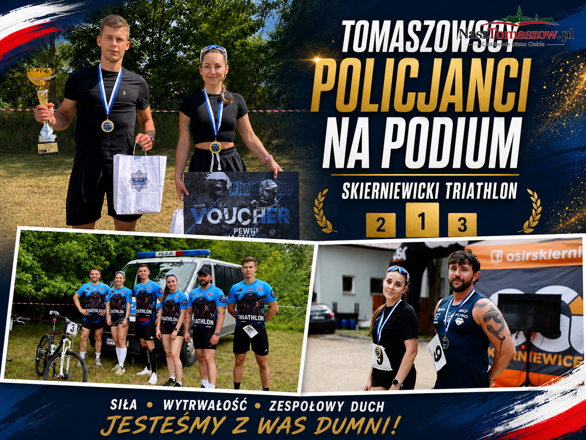 Tomaszowscy policjanci na podium Skierniewickiego Triathlonu Tomaszowscy policjanci na podium Skierniewickiego Triathlonu