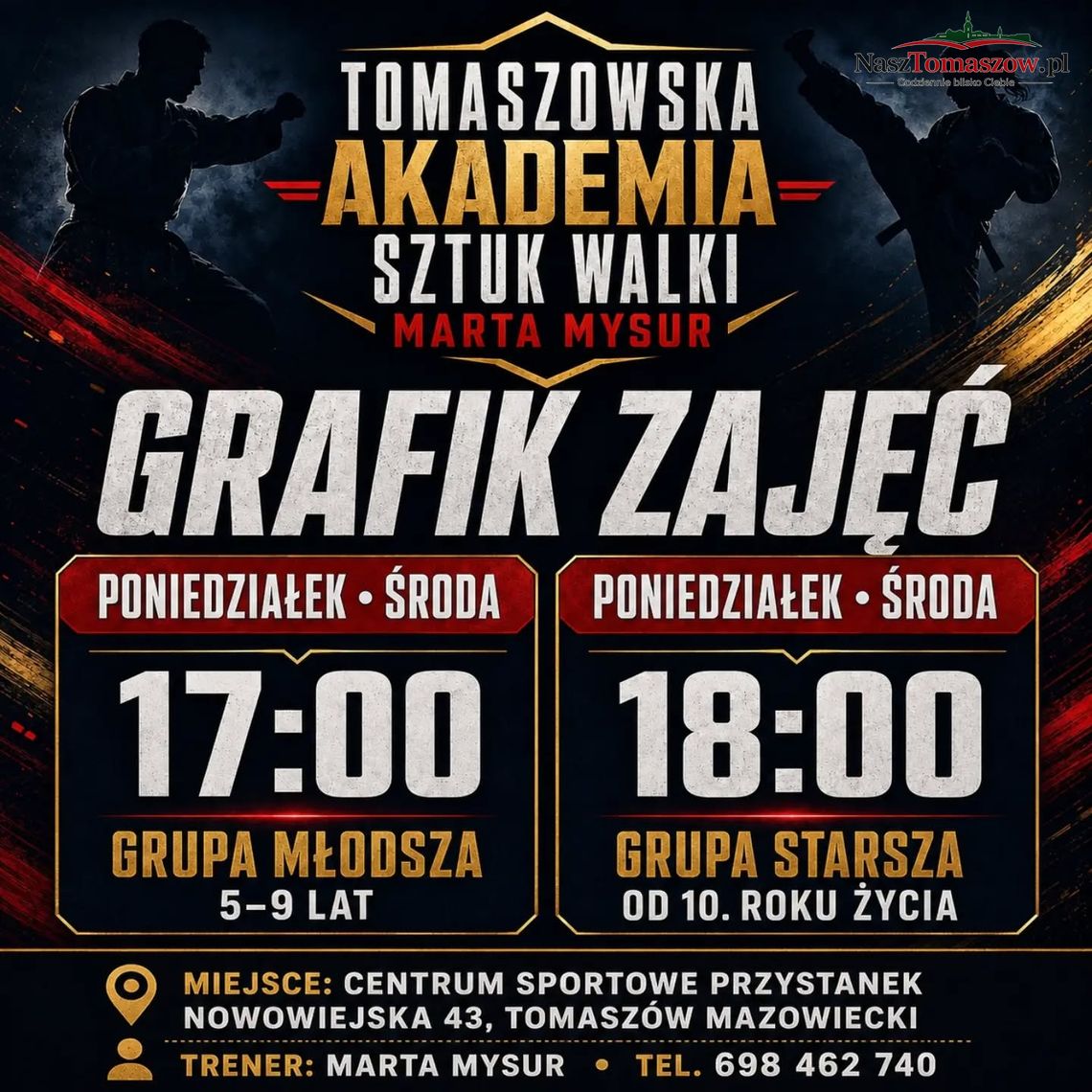 Tomaszowska Akademia Sztuk Walki wraca na matę. Start zajęć od 7 września 2026