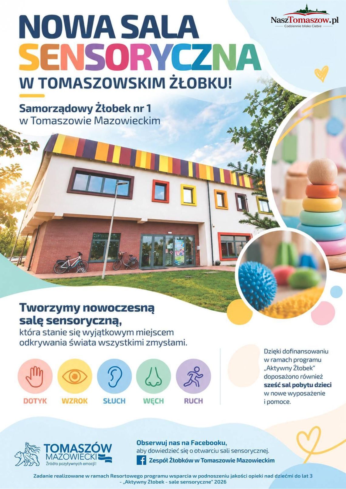 Tomaszowski żłobek z dofinansowaniem. Powstaną sale sensoryczne dla najmłodszych Tomaszowski żłobek z dofinansowaniem. Powstaną sale sensoryczne dla najmłodszych