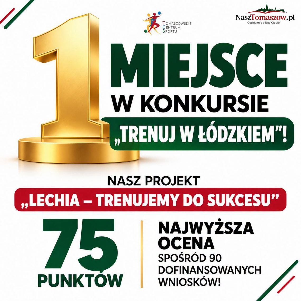 Tomaszowskie Centrum Sportu z 1. miejscem w konkursie „Trenuj w Łódzkiem”