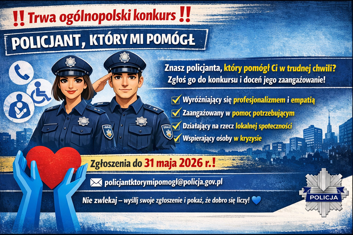 Trwa ogólnopolski konkurs „Policjant, który mi pomógł”