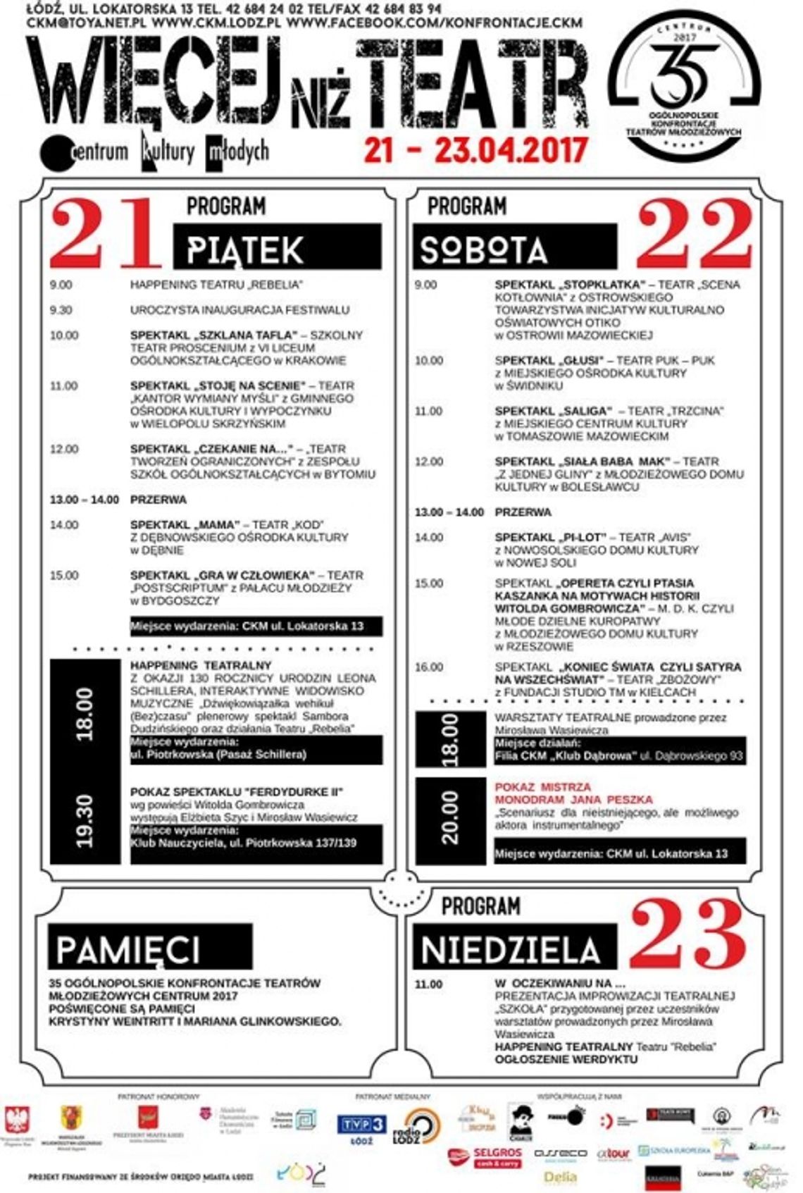 „Trzcina” na 35. Ogólnopolskich Konfrontacjach Teatrów Młodzieżowych „Trzcina” na 35. Ogólnopolskich Konfrontacjach Teatrów Młodzieżowych
