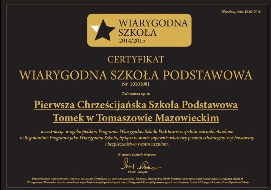 Trzy wiarygodne szkoły