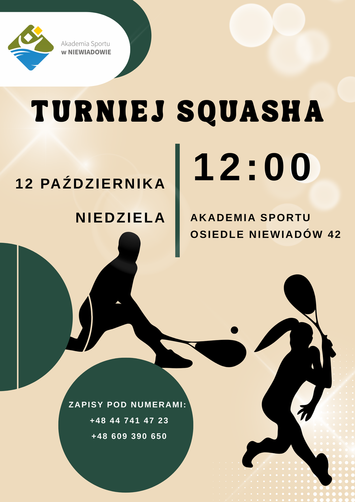Turniej Squasha w Akademii Sportu – 12 października!