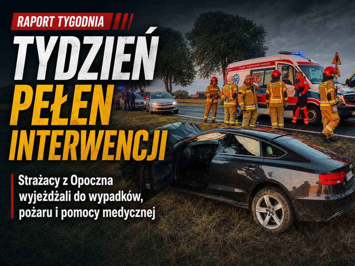 Tydzień pełen interwencji. Strażacy z Opoczna wyjeżdżali do wypadków, pożaru i pomocy medycznej Tydzień pełen interwencji. Strażacy z Opoczna wyjeżdżali do wypadków, pożaru i pomocy medycznej