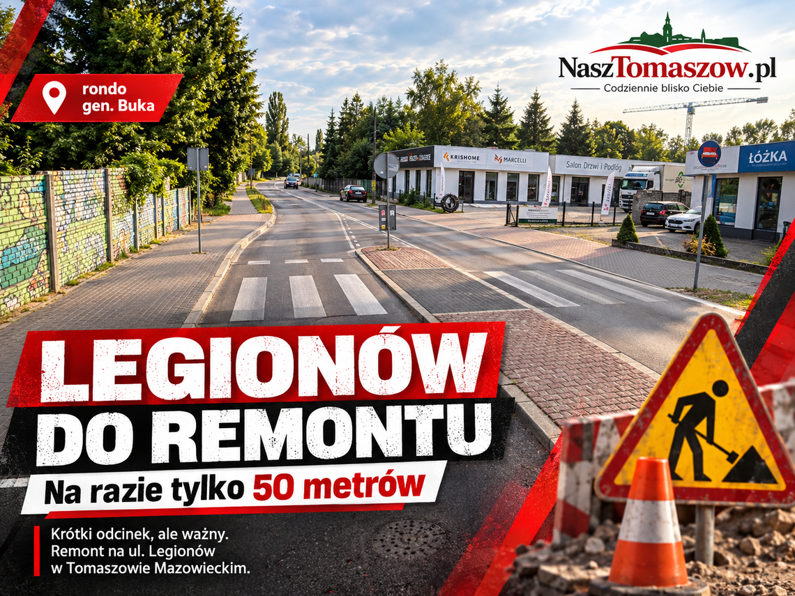 Tylko 50 metrów, ale w newralgicznym miejscu. Powiat remontuje Legionów przy rondzie gen. Buka