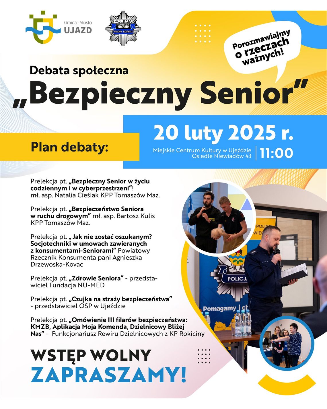 Ujazd zaprasza na debatę społeczną „Bezpieczny Senior” –