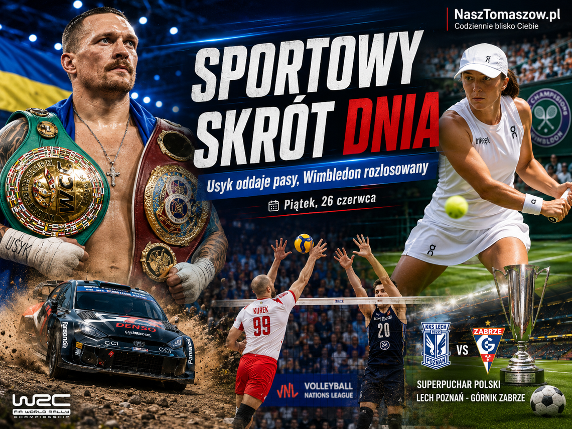Usyk oddaje pasy, Wimbledon rozdał karty. Sportowy piątek pod znakiem wielkich nazwisk