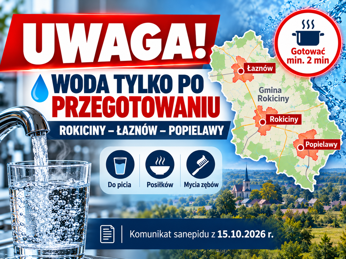 Uwaga, mieszkańcy Rokicin, Łaznowa i Popielaw! Sanepid ostrzega: wodę trzeba gotować Uwaga, mieszkańcy Rokicin, Łaznowa i Popielaw! Sanepid ostrzega: wodę trzeba gotować