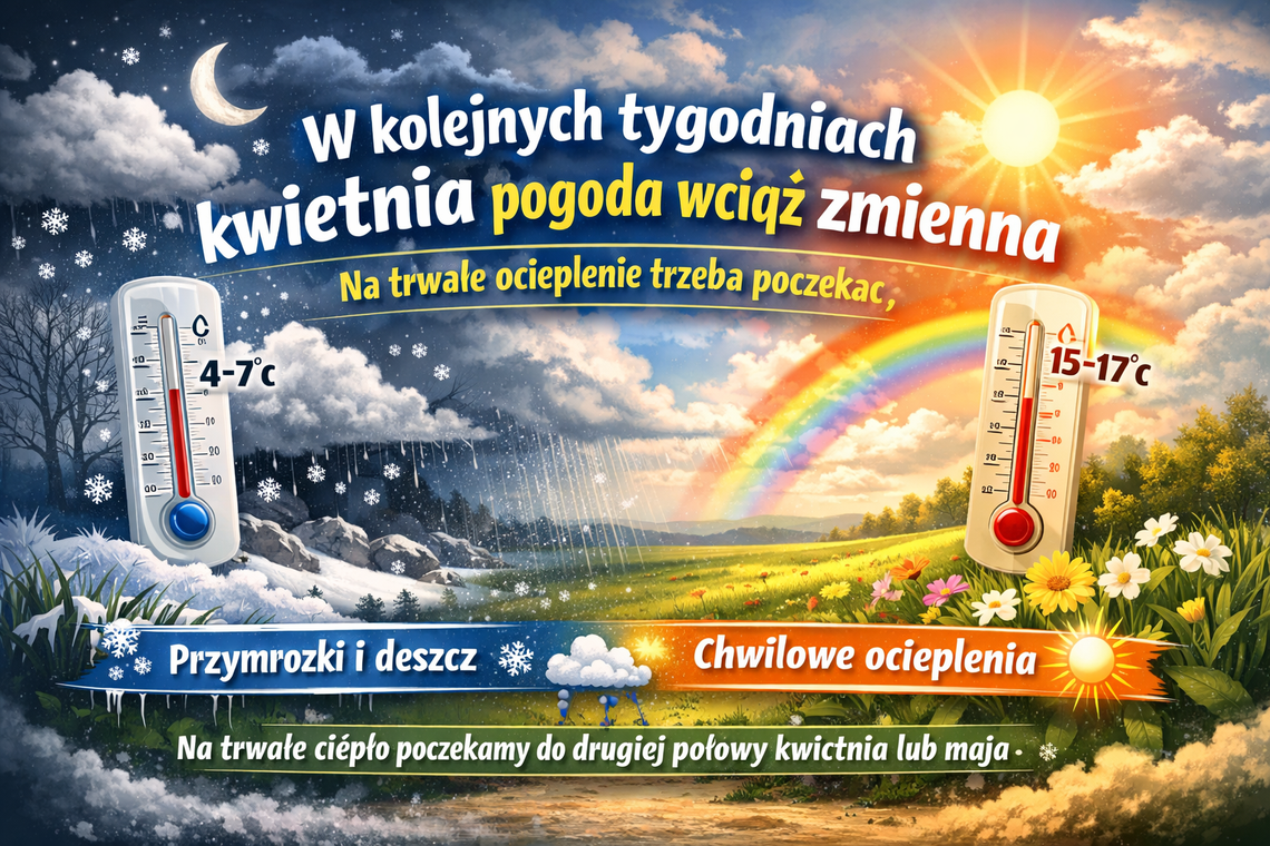 W kolejnych tygodniach kwietnia pogoda wciąż zmienna; na trwałe ocieplenie trzeba poczekać