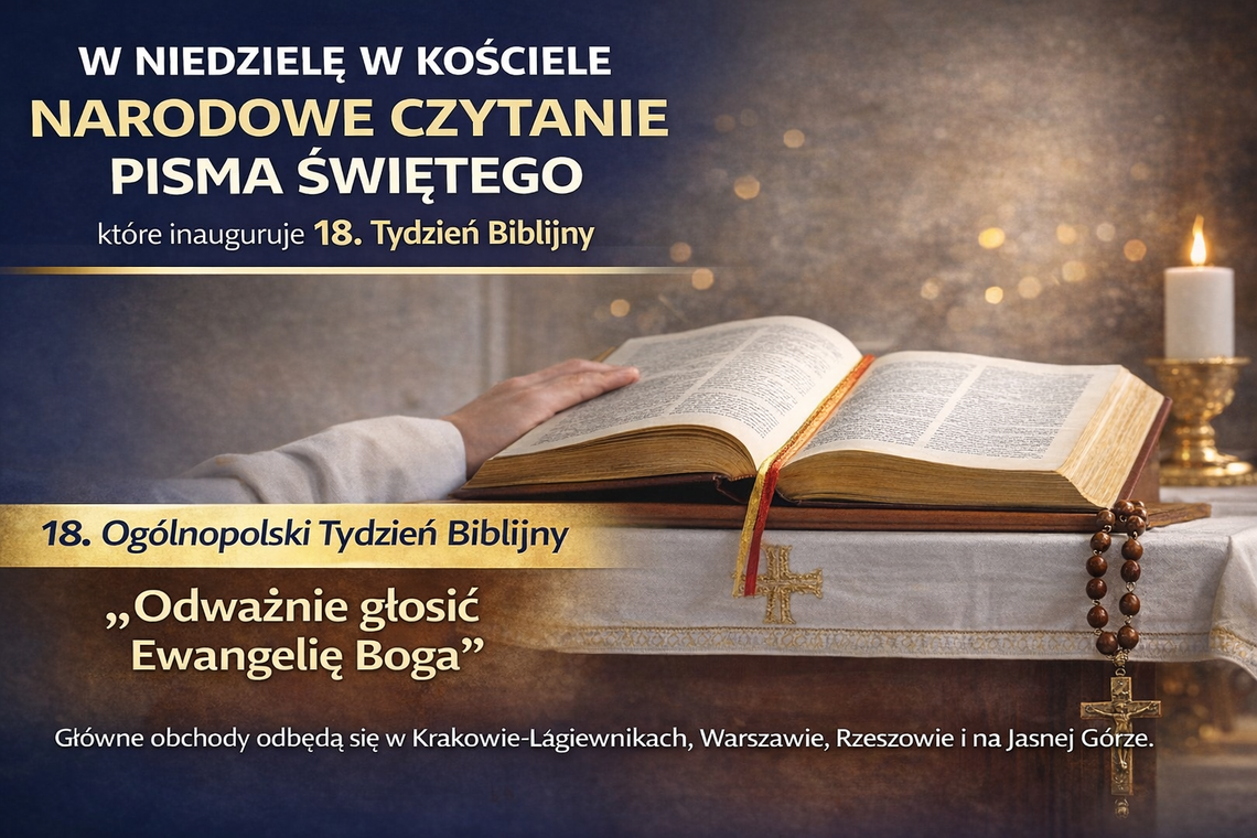 W niedzielę w Kościele Narodowe Czytanie Pisma Świętego, które inauguruje 18. Tydzień Biblijny