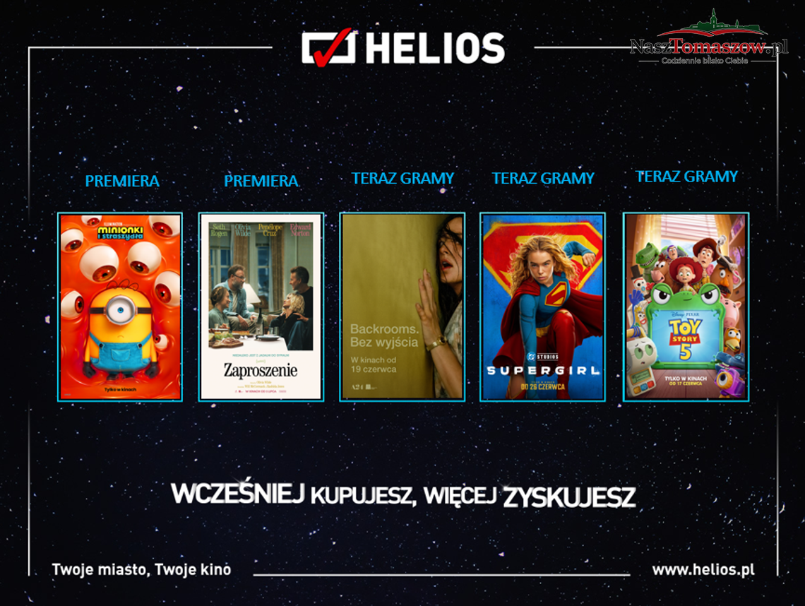 Wakacyjne hity w Heliosie. Minionki, Supergirl, Toy Story i powrót klasyki na wielki ekran Wakacyjne hity w Heliosie. Minionki, Supergirl, Toy Story i powrót klasyki na wielki ekran