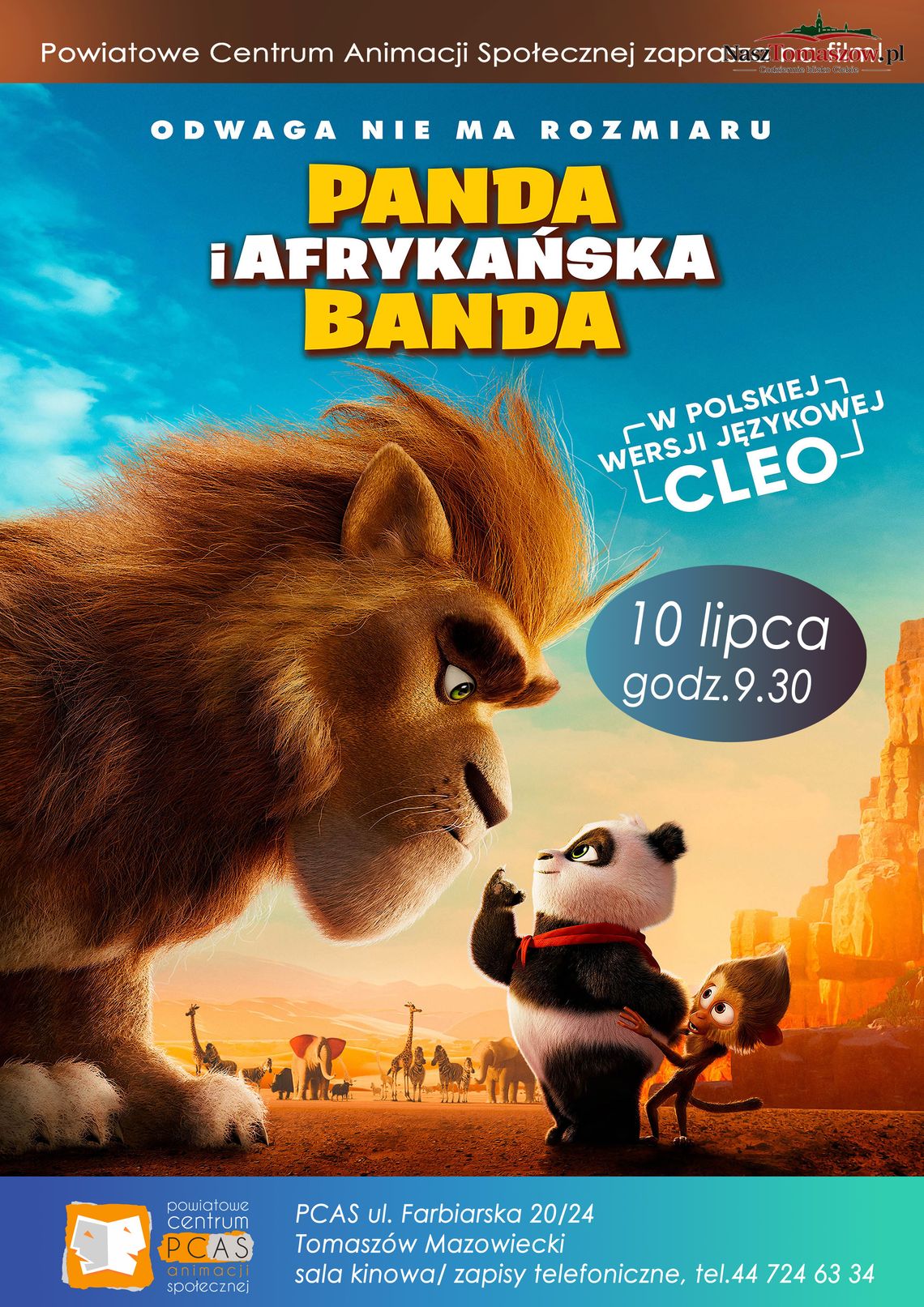 Wakacyjne kino dla dzieci. „Panda i afrykańska banda” już 10 lipca