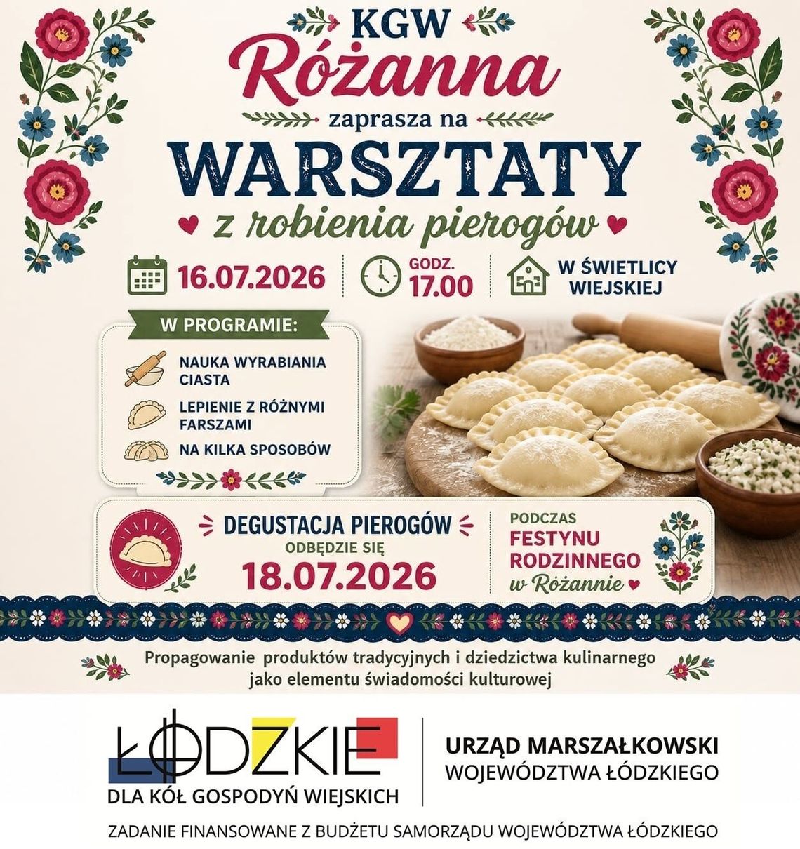 Warsztaty lepienia pierogów w Różannie. KGW zaprasza mieszkańców na kulinarne spotkanie Warsztaty lepienia pierogów w Różannie. KGW zaprasza mieszkańców na kulinarne spotkanie