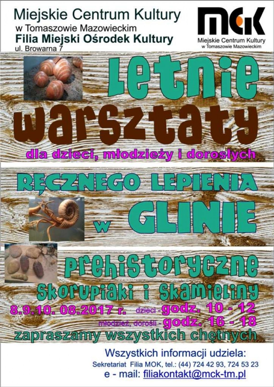 Warsztaty ręcznego lepienia w glinie pn. „Prehistoryczne skorupiaki i skamieliny”