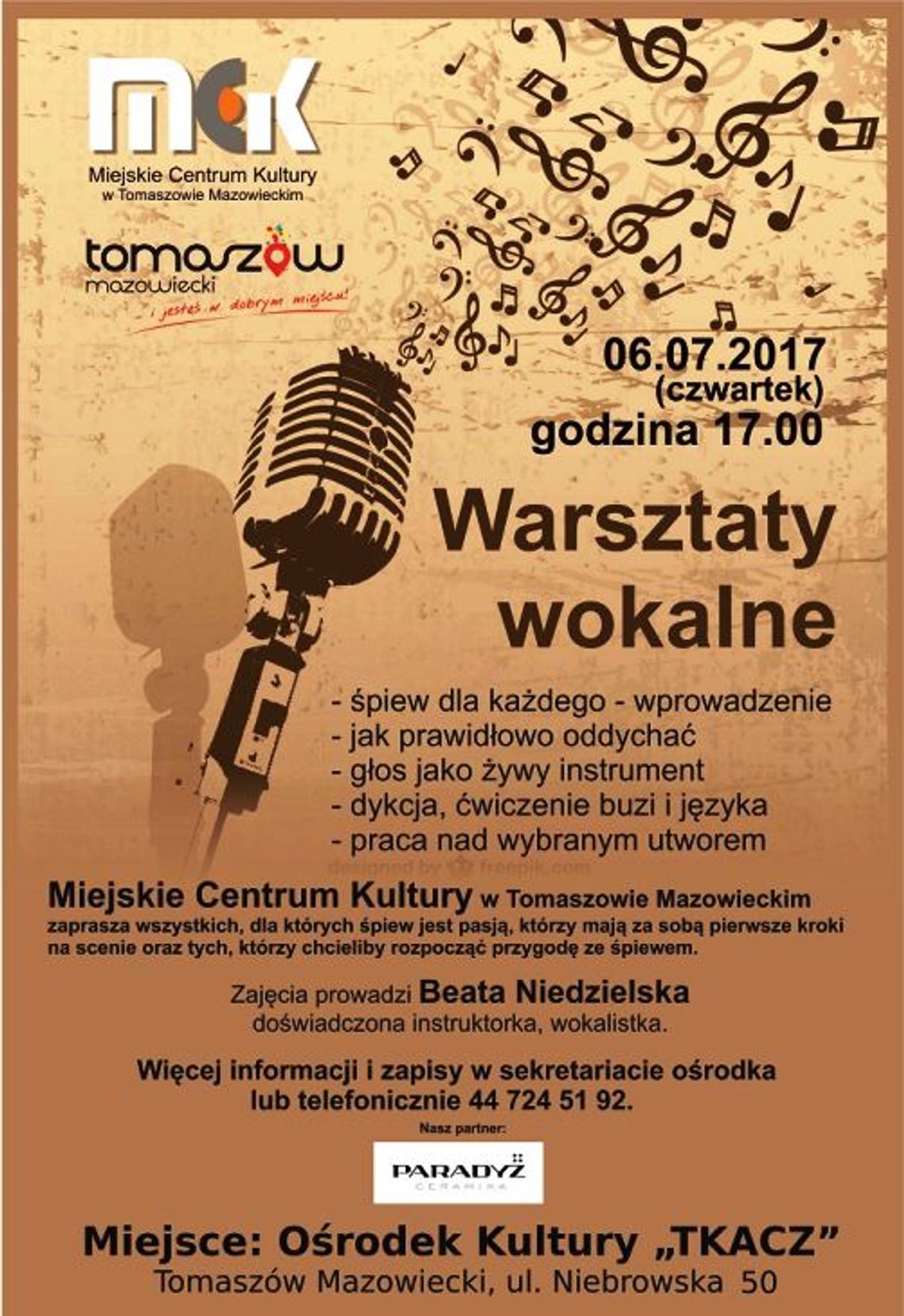 Warsztaty wokalne w Miejskim Centrum Kultury