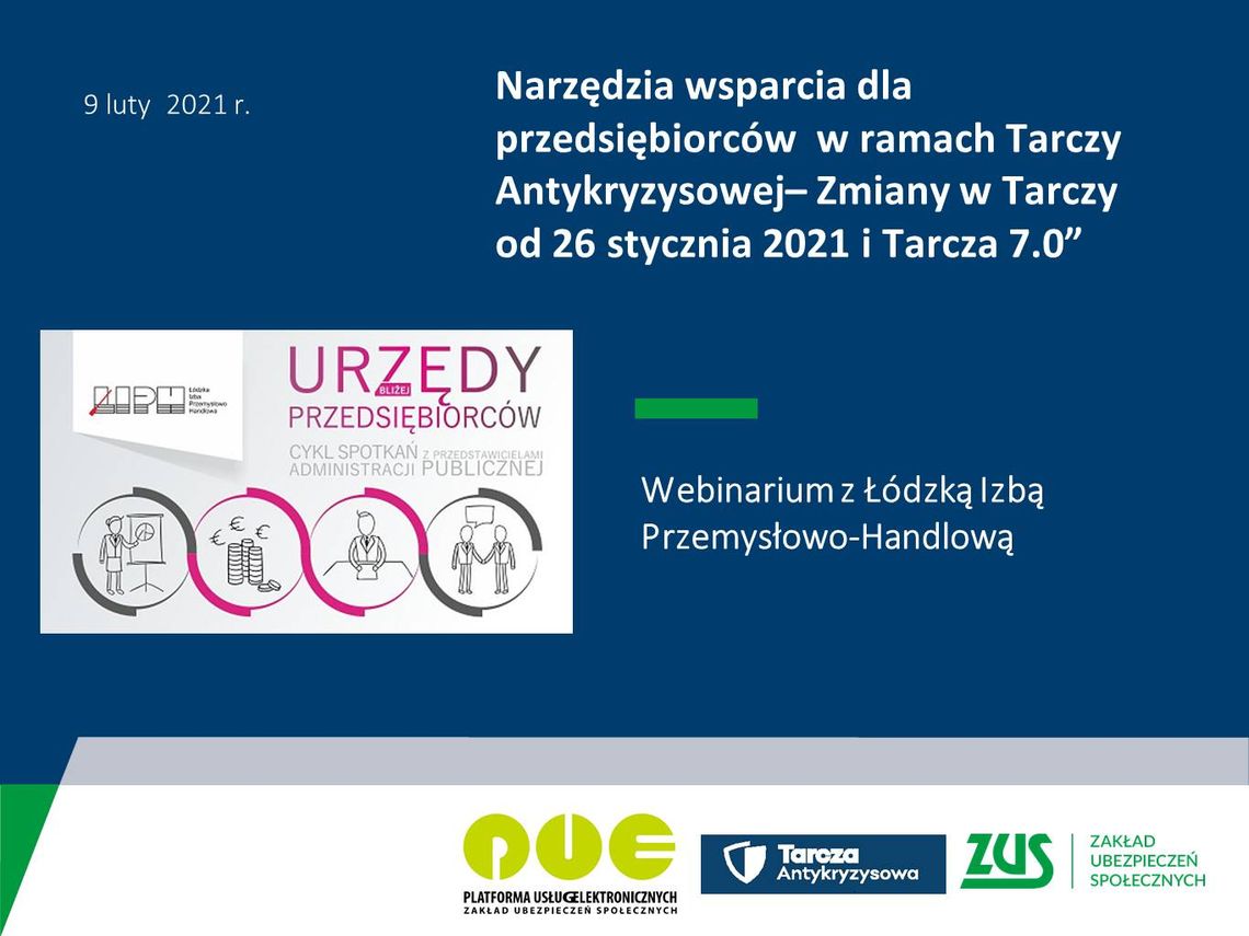 WEBINARIUM: Narzędzia wsparcia dla przedsiębiorców w ramach Tarczy Antykryzysowej