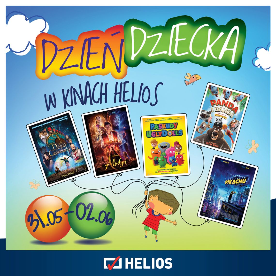 Weekend Dnia Dziecka w kinie Helios Tomaszów Mazowiecki to specjalne pokazy dla dzieci w każdym wieku!