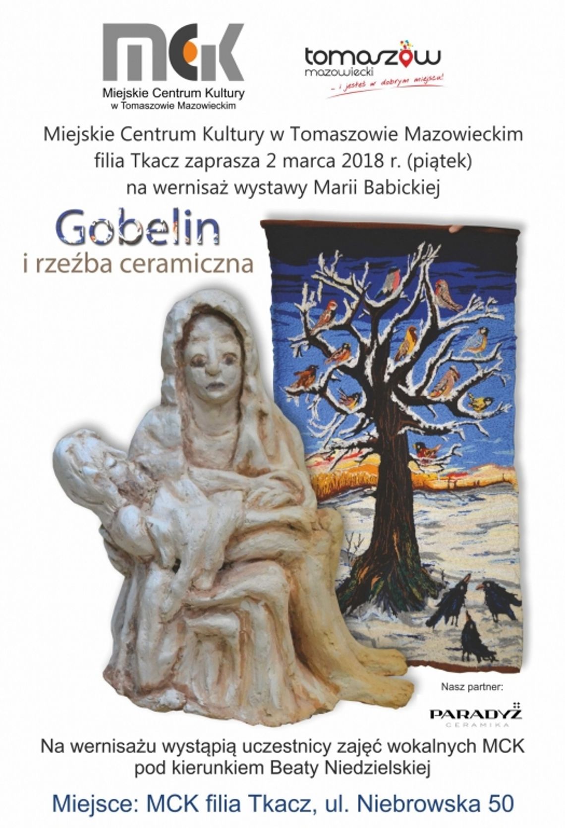 Wernisaż wystawy " Gobelin i rzeźba ceramiczna" w TKACZU