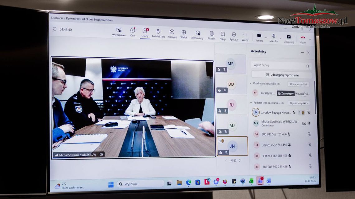 Wideokonferencja o bezpieczeństwie szkół. Powiat Tomaszowski ma przeanalizować procedury Wideokonferencja o bezpieczeństwie szkół. Powiat Tomaszowski ma przeanalizować procedury