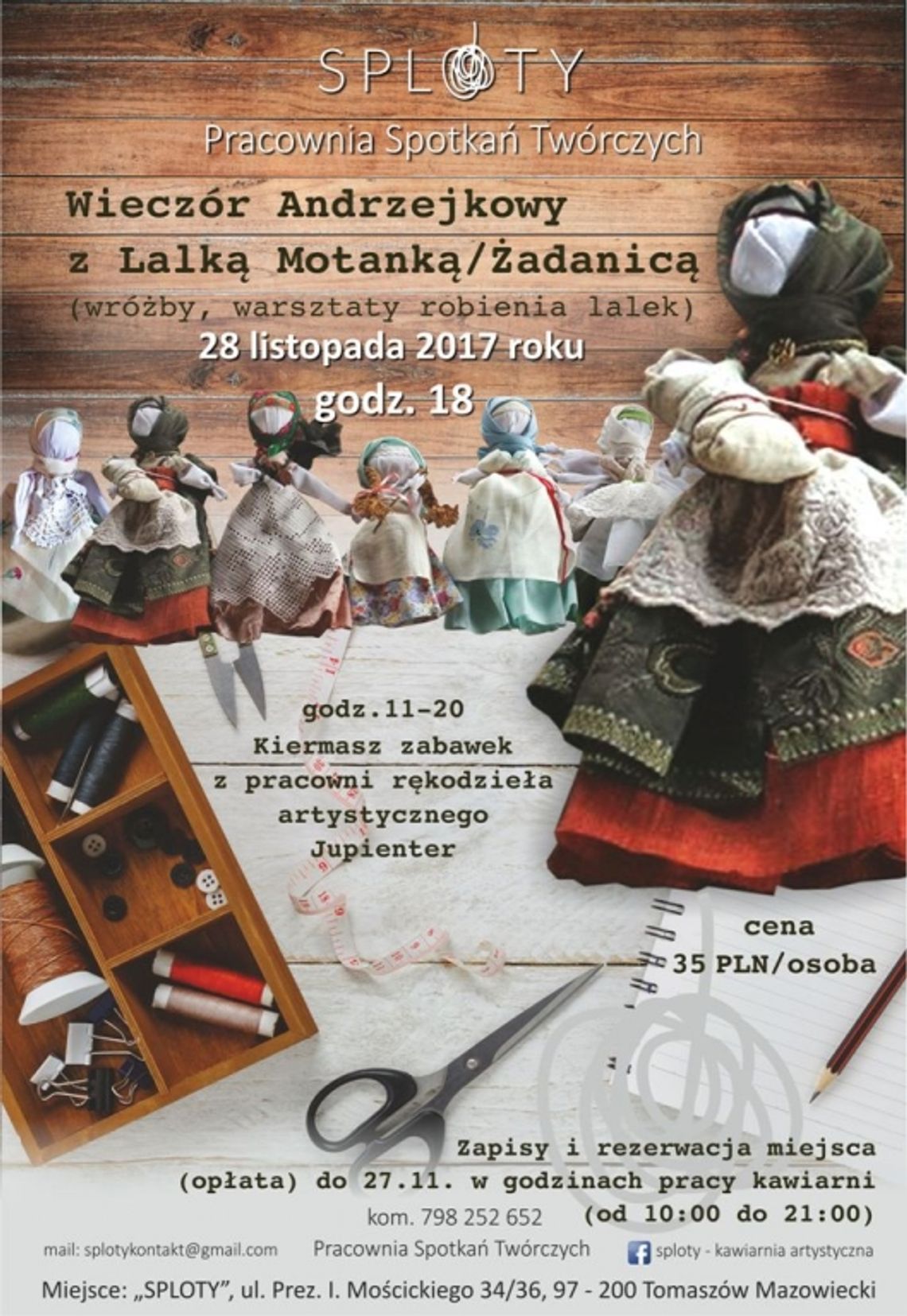 Wieczór Andrzejkowy  w "Splotach" Katarzyny Bernackiej