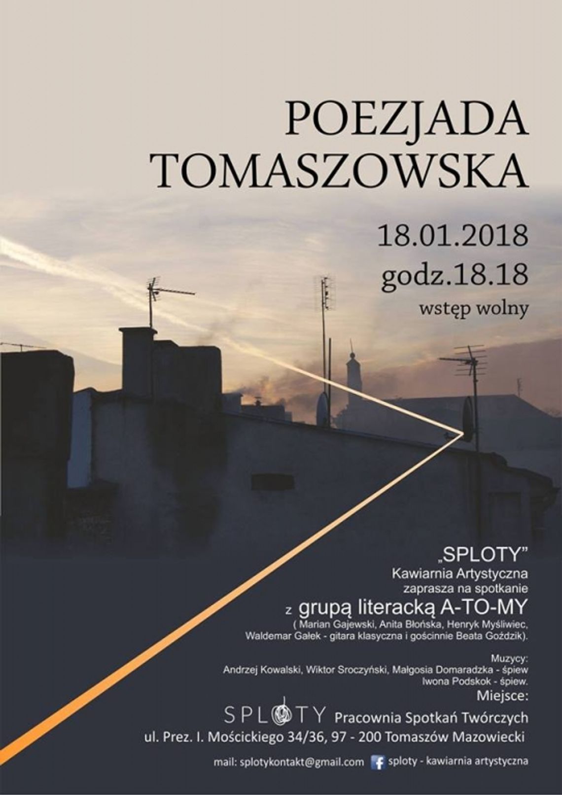 Wieczór poetycko - muzyczny organizowany przez grupę A-TO-MY