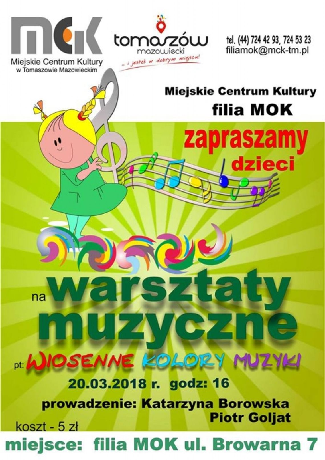 „Wiosenne kolory muzyki"- warsztaty muzyczne dla dzieci