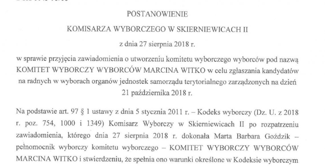 Witko pójdzie własną drogą?