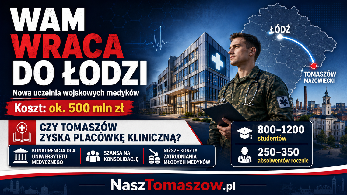 Wojskowa Akademia Medyczna wraca do Łodzi. Czy Tomaszów Mazowiecki może zyskać kliniczne zaplecze?