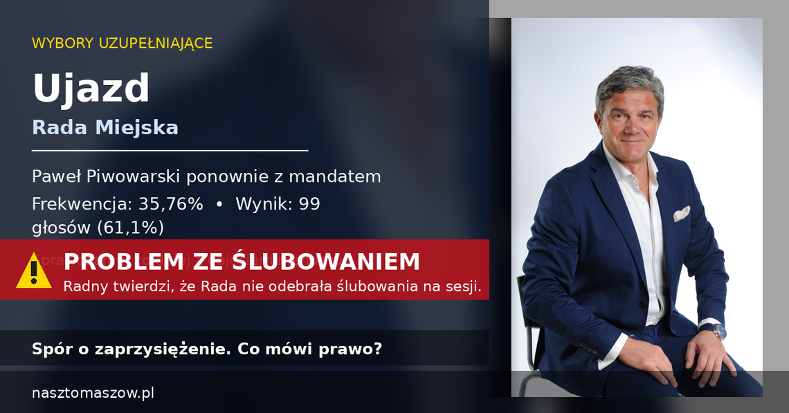 Wybory uzupełniające w Rzeczycy i Ujeździe. Kontrowersje wokół ślubowania radnego