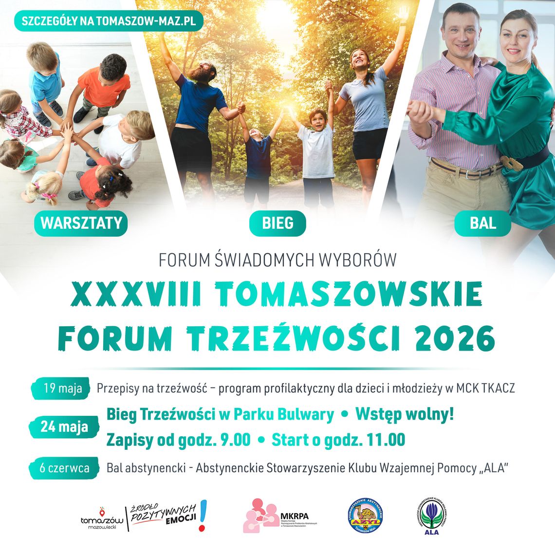 XXXVIII Tomaszowskie Forum Trzeźwości. Warsztaty, bieg i bal dla mieszkańców
