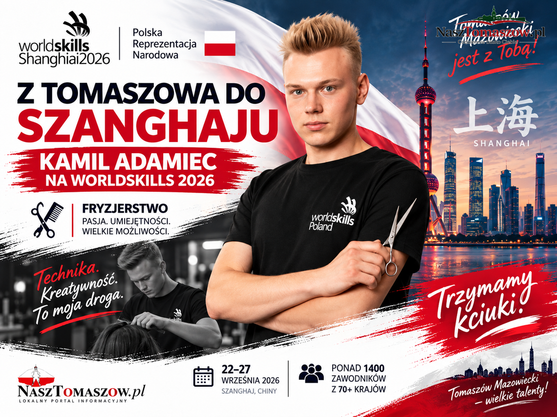 Z Tomaszowa do Szanghaju. Kamil Adamiec reprezentuje Polskę na WorldSkills 2026 Z Tomaszowa do Szanghaju. Kamil Adamiec reprezentuje Polskę na WorldSkills 2026