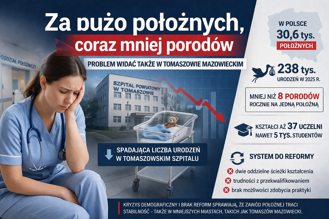Za dużo położnych, coraz mniej porodów. Problem widać także w Tomaszowie Mazowieckim Za dużo położnych, coraz mniej porodów. Problem widać także w Tomaszowie Mazowieckim