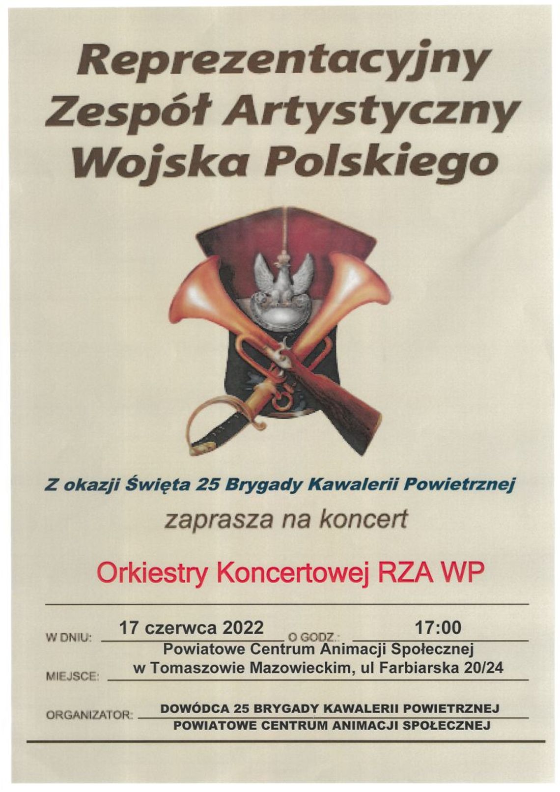 Zagra Orkiestra Koncertowa Reprezentacyjnego Zespołu Artystycznego Wojska Polskiego