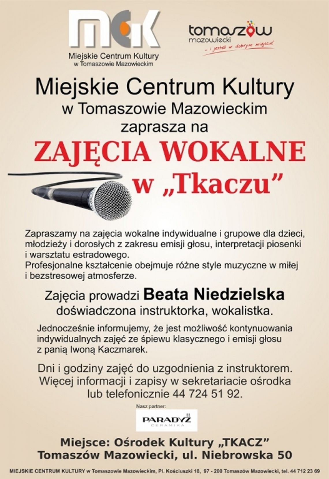 Zajęcia wokalne w „Tkaczu”