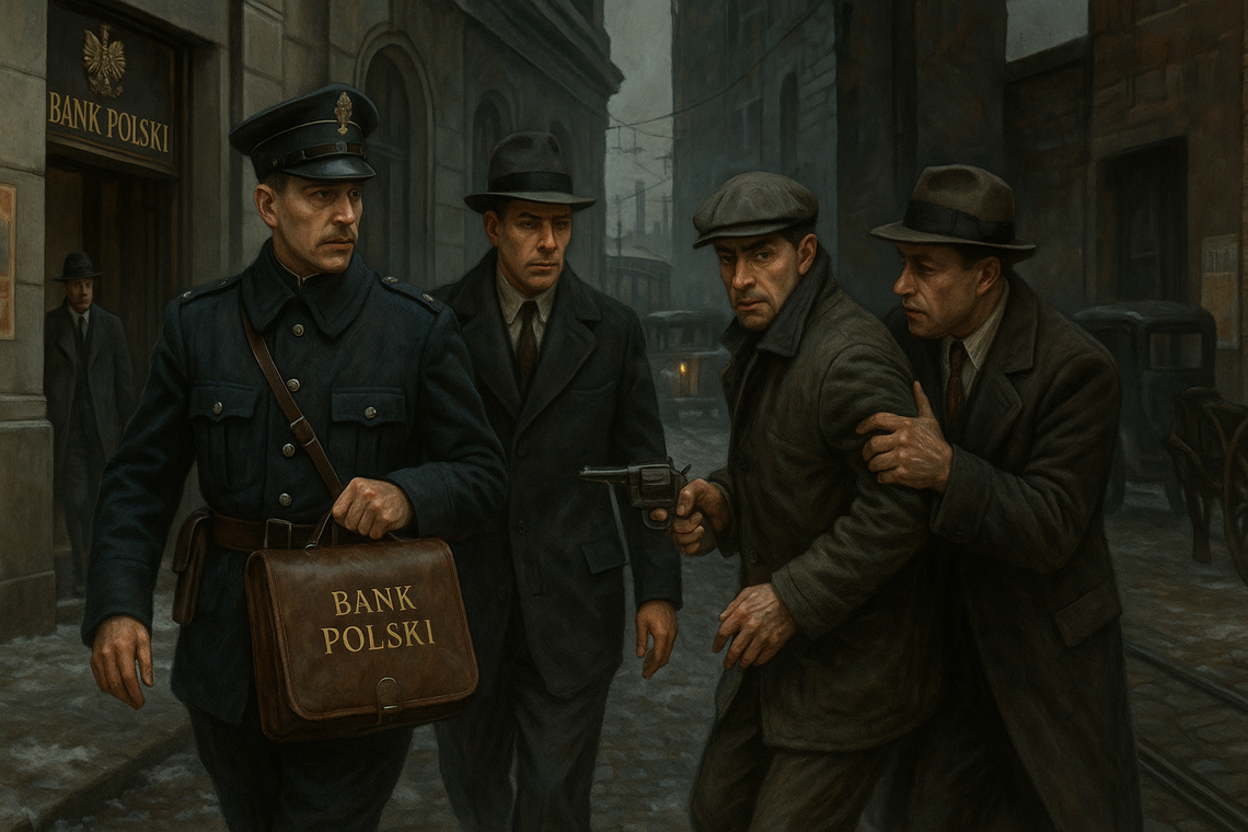 Zamach na pieniądze Banku Polskiego. Tomaszów, styczeń 1931 Zamach na pieniądze Banku Polskiego. Tomaszów, styczeń 1931