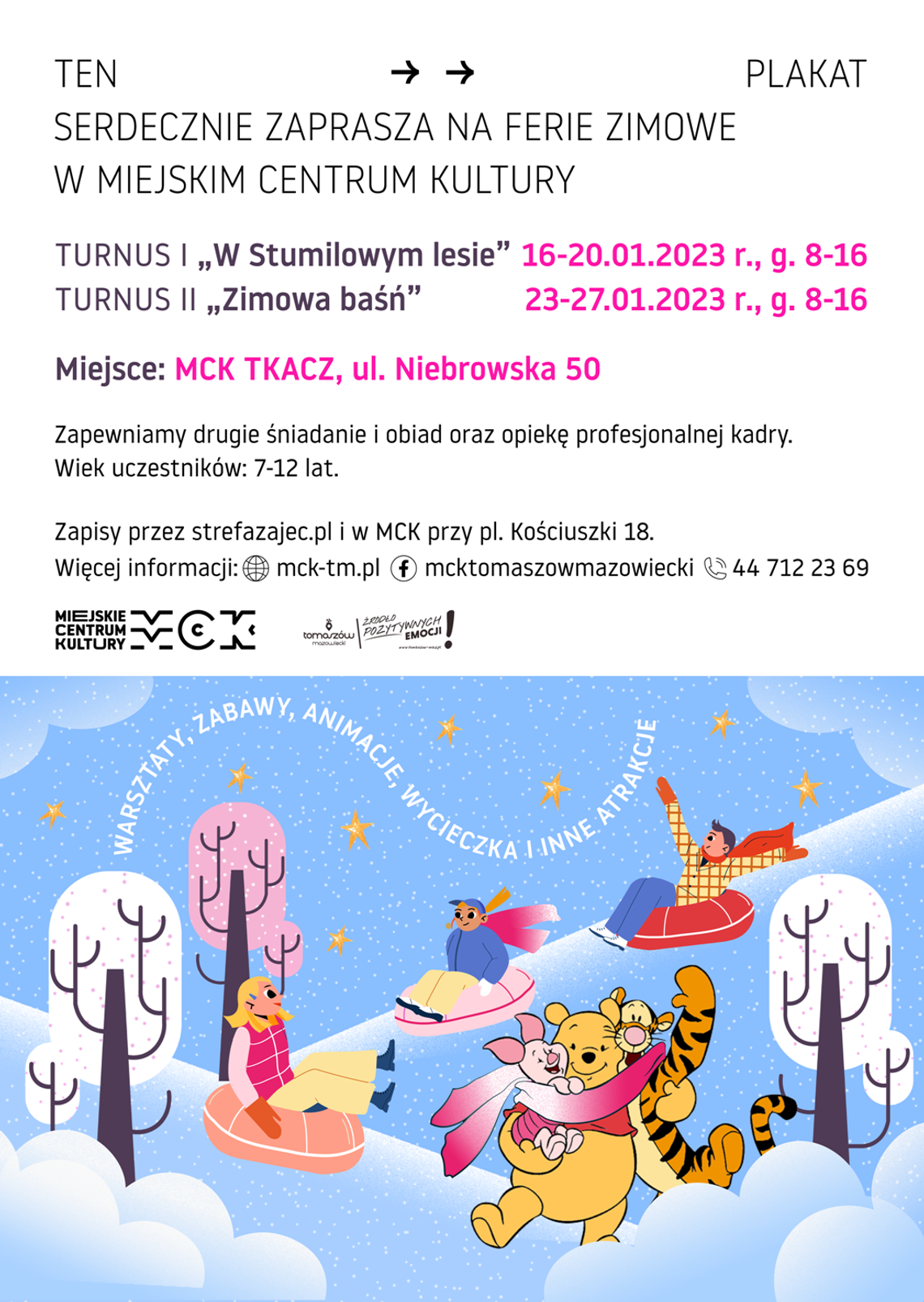 Zapisz się na ferie zimowe z Miejskim Centrum Kultury!