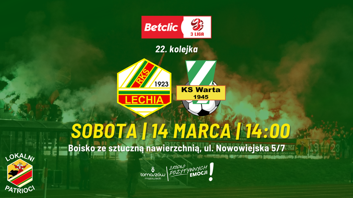 Zapowiedź meczu: Lechia Tomaszów Mazowiecki – Warta Sieradz. Zielono-czerwoni chcą rewanżu