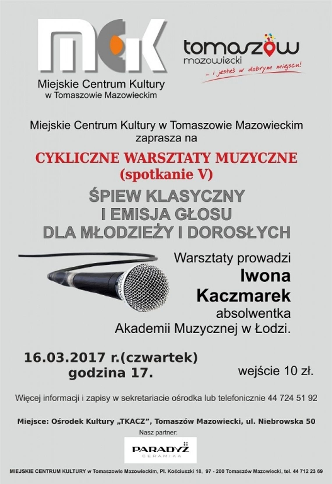 Zapraszamy na warsztaty wokalne