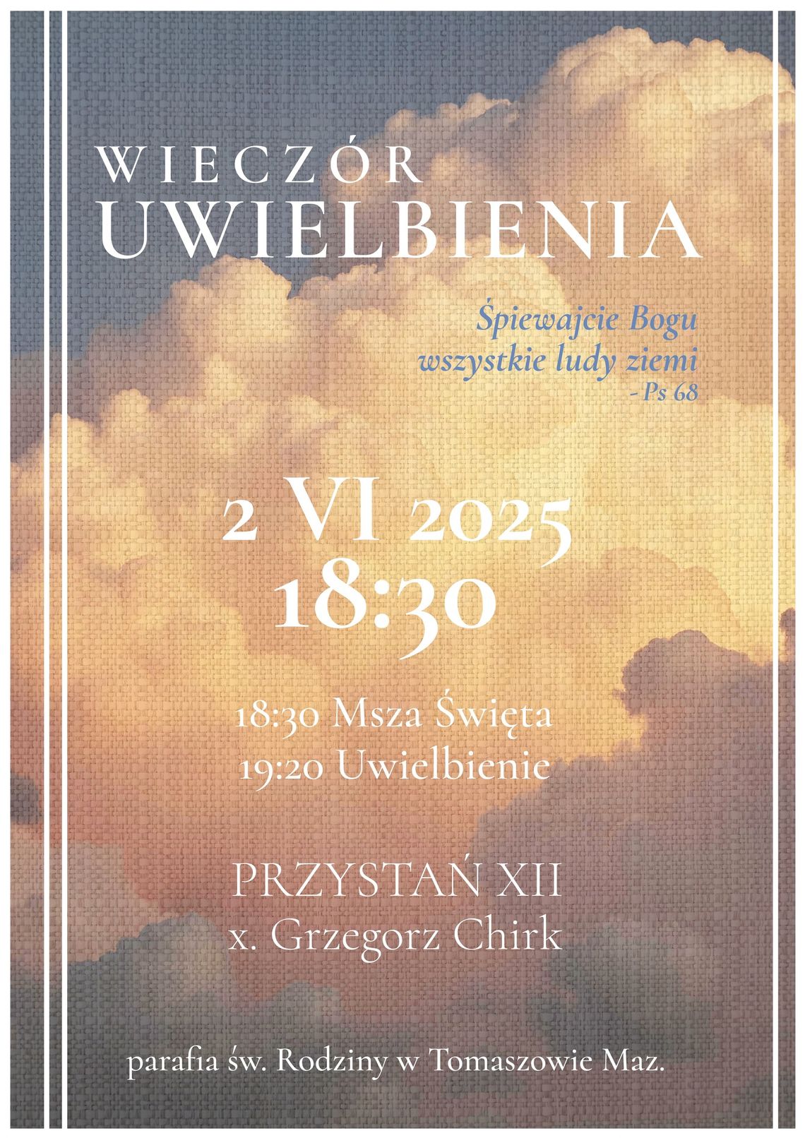 Zapraszamy na Wieczór Uwielbienia