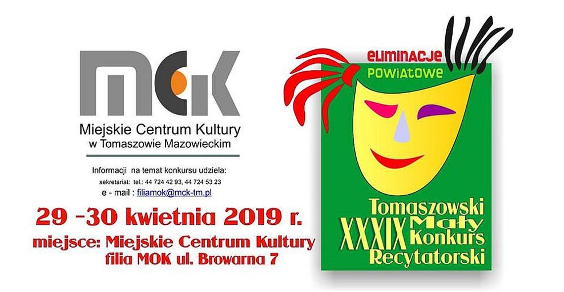 Zaproszenie do udziału w XXXIX Małym Tomaszowskim Konkursie Recytatorskim