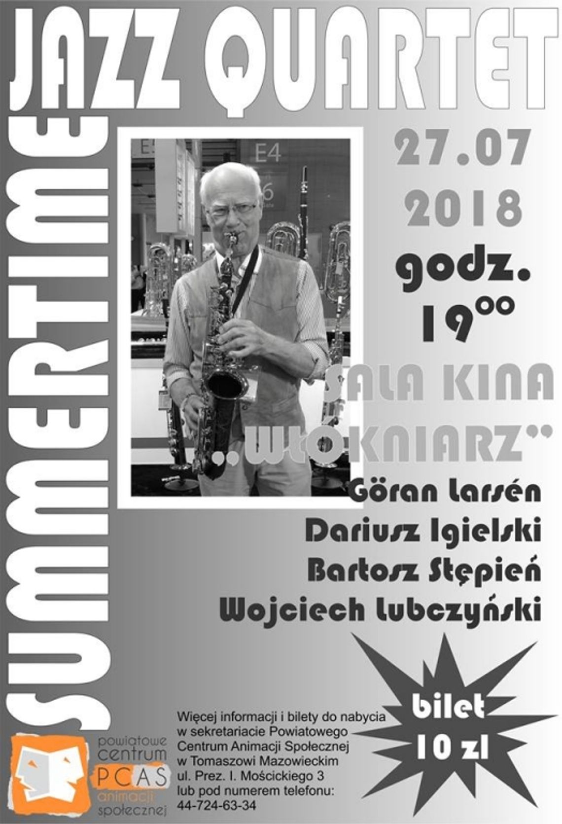 Zaproszenie na koncert Summertime Jazz Quartet