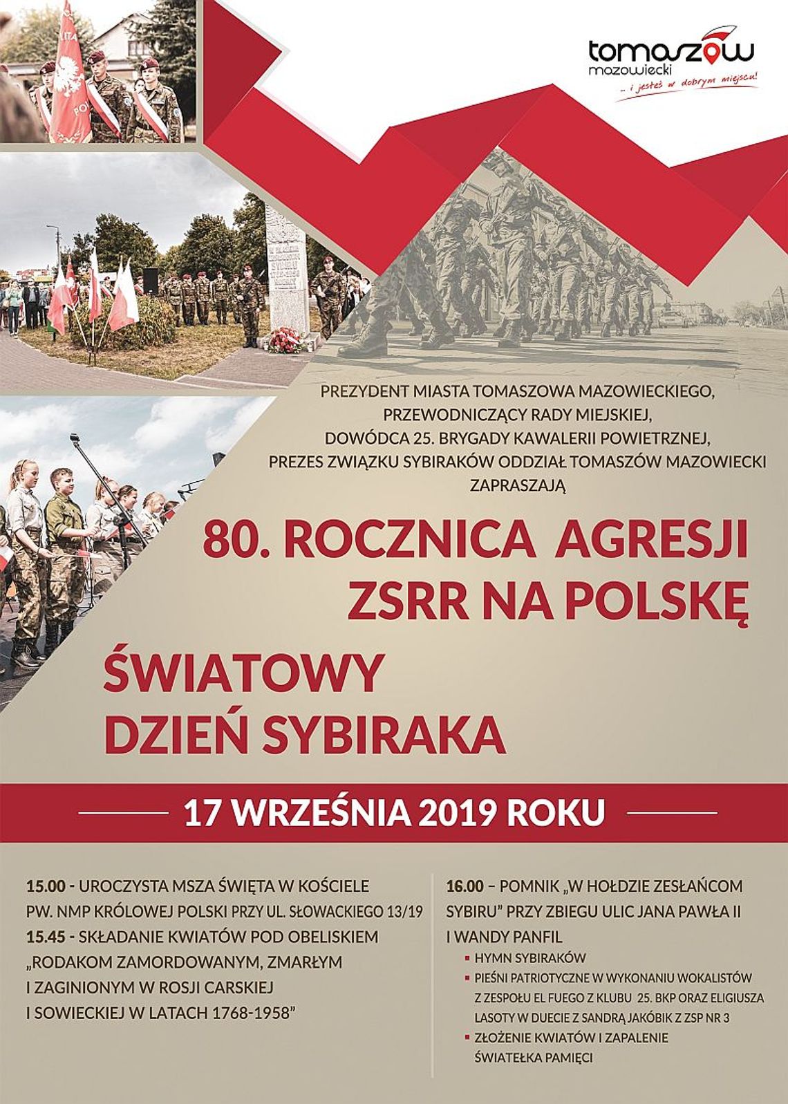 Zaproszenie na obchody 80 rocznicy agresji ZSRR na Polskę oraz Światowy Dzień Sybiraka