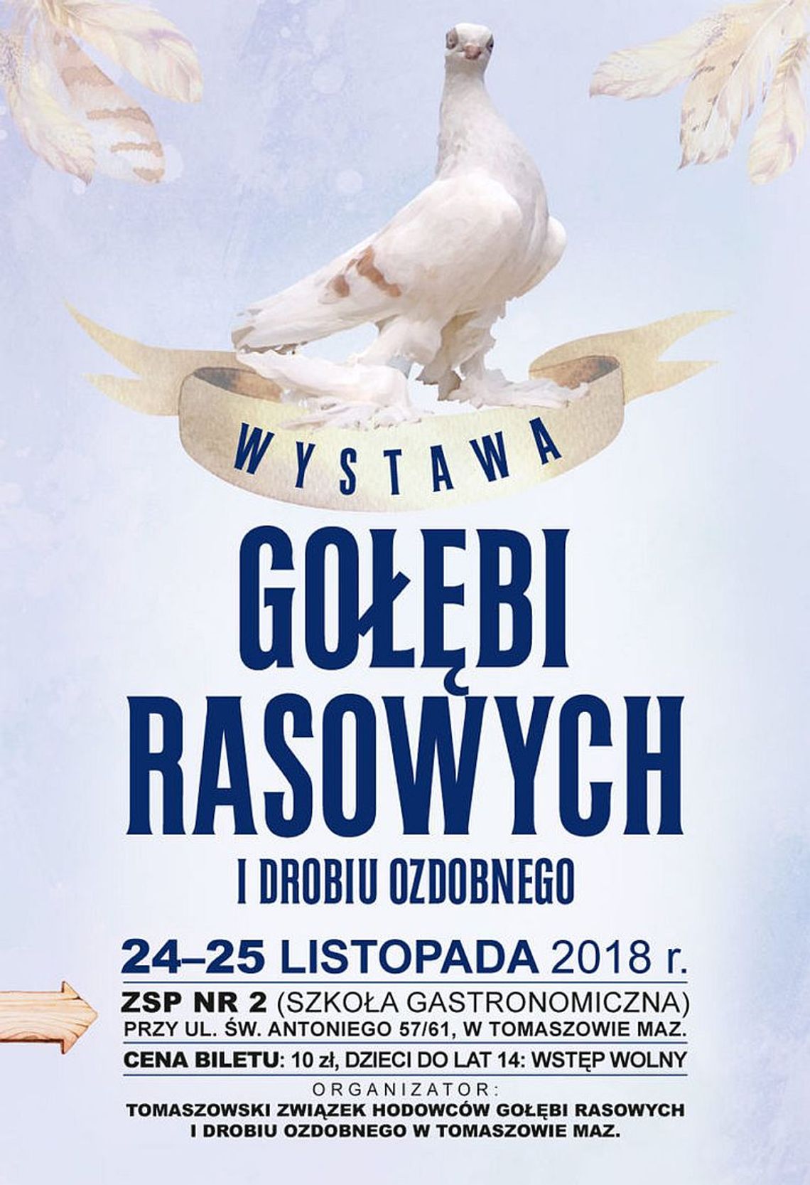 Zaproszenie na wystawę gołębi rasowych i drobiu ozdobnego