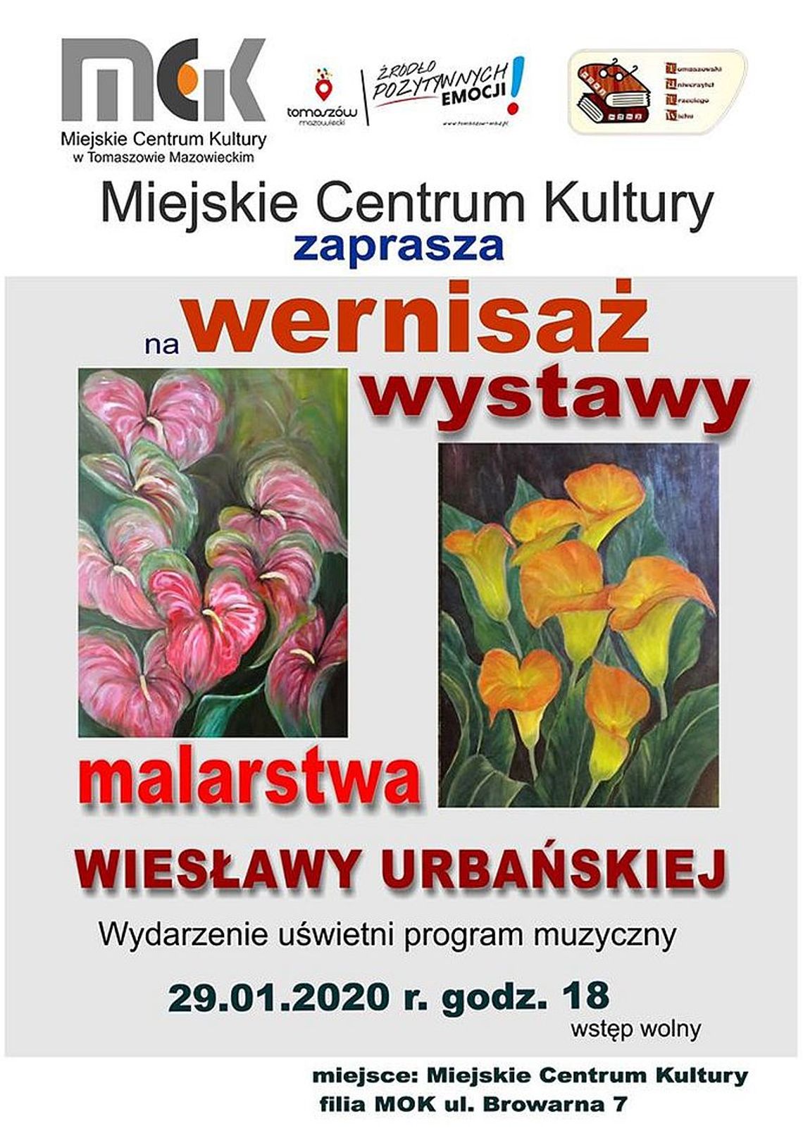 Zaproszenie na wystawę malarstwa Wiesławy Urbańskiej